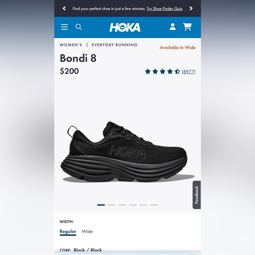 HOKA BONDI 8 BLACK WOMENS SIZE 8 worn twice. Comes with original box if you want